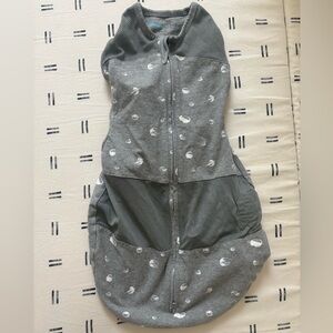 Gray Baby Swaddle with White Dots